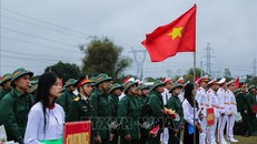Động viên tân binh lên đường làm nhiệm vụ bảo vệ Tổ quốc