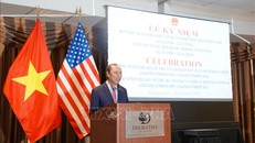 Đại sứ Nguyễn Quốc Dũng phát biểu tại sự kiện. Ảnh: Kiều Trang, PV TTXVN tại Washington D.C, Mỹ