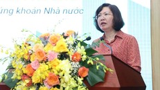 Bà Vũ Thị Chân Phương, Chủ tịch Ủy ban Chứng khoán Nhà nước nhấn mạnh quản trị công ty tốt, minh bạch gắn quản trị hiện đại sẽ tạo động lực để doanh nghiệp đi nhanh hơn, bền vững hơn. (Ảnh: Vietnam+)