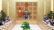 Thủ tướng Phạm Minh Chính chủ trì tọa đàm với các doanh nghiệp Vương quốc Anh. Ảnh: Dương Giang/TTXVN.