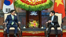 Chủ tịch nước Lương Cường hội kiến Chủ tịch Quốc hội Hàn Quốc