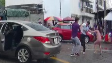 Vác dao chém nhau sau khi xảy ra va chạm giao thông