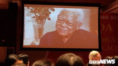 Bộ phim tài liệu về Nhà báo Huỳnh Văn Tiểng được chiếu tại buổi Tọa đàm. (Ảnh: VTC News)