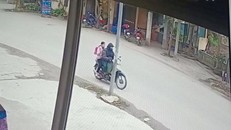 Hình ảnh Trình chở bé Q. đến khu vực vườn chuối thực hiện hành vi xâm hại tình dục được camera ghi lại.