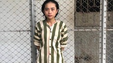 Đối tượng Diễm tại cơ quan Công an.