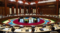 Hội nghị bàn tròn các nhà lãnh đạo tại Diễn đàn BRI lần 2 (Ảnh: Thống Nhất/TTXVN)