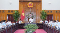 Thủ tướng Nguyễn Xuân Phúc đề nghị VTV phải góp phần tạo nên và nuôi dưỡng khát vọng lớn của quốc gia, của dân tộc. Ảnh: VGP/Quang Hiếu