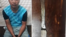 Bạch Quốc Huy và hung khí gây án - Ảnh: Công an cung cấp