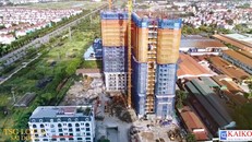 Cán đích vượt tiến độ, khu căn hộ TSG Lotus Sài Đồng chính thức cất nóc