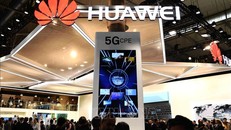 Gian hàng của Huawei tại Hội nghị thế giới di động ở Barcelona, Tây Ban Nha, ngày 26/2/2018. Ảnh tư liệu: THX/TTXVN
