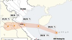Ngày mai (30/8), bão Podul sẽ đổ bộ vào các tỉnh miền Trung