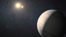 Hành tinh to lớn Gliese 15A c, nơi có thể nhìn thấy tới 2 "mặt trời đỏ" - Ảnh đồ họa từ SCI-NEWS