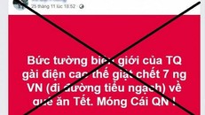 Thông tin về việc 7 công dân Việt Nam tử nạn ở biên giới Trung Quốc xuất hiện trên mạng xã hội. - Ảnh: Người Đưa Tin 