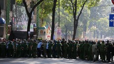 Lực lượng hùng hậu hơn 4.000 người tham gia diễn tập chống khủng bố ở TP.HCM. 