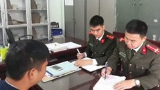 Đối tượng Trần Văn Hoài tại cơ quan chức năng.