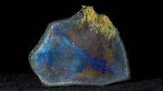 Mảnh vỡ thiên thạch Aguas Zarcas có vệt màu cầu vồng và có thể chứa những hợp chất hữu cơ phức tạp. - Ảnh: Live Science.