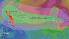 Dự báo đường đi của bão Vamco.