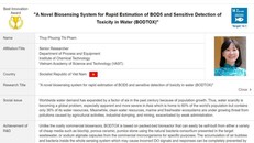 TS Phạm Thị Thùy Phương, Viện Công nghệ Hóa học giành giải đặc biệt (Best Innovation Award) của Giải thưởng đổi mới sáng tạo châu Á 2021.