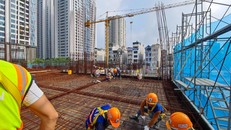 Đẩy nhanh tiến độ thi công khu văn phòng - dịch vụ tại Dự án 136 Hồ Tùng Mậu