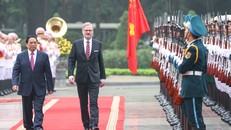 Thủ tướng Phạm Minh Chính chủ trì lễ đón chính thức Thủ tướng nước Cộng hoà Czech Petr Fiala - Ảnh: VGP