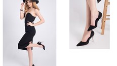 Andrea khoe chân dài miên man với giày gót cao mảnh mai, duyên dáng