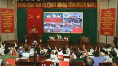 Ngày 26/3, Tỉnh ủy Hậu Giang tổ chức Hội nghị Ban Chấp hành Đảng bộ tỉnh lần thứ 21, nhiệm kỳ 2020-2025. Ảnh: Duy Khương/TTXVN.