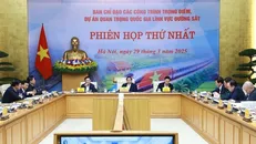 Phiên họp thứ nhất của Ban Chỉ đạo các dự án quan trọng quốc gia lĩnh vực đường sắt. Ảnh: Dương Giang/TTXVN.