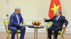 Tổng Bí thư Tô Lâm tiếp ông Sergei Kudryashov, Tổng Giám đốc Công ty Cổ phần dầu khí Zarubezhneft của Nga. Ảnh: Thống Nhất/ TTXVN