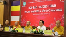 Các đại biểu trong cuộc họp báo công bố chương trình Vu Lan năm 2025. Ảnh: Bảo Thoa/Vietnam+