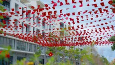 Bầu trời rợp bóng cờ hoa tại Meyhomes Capital Phú Quốc dịp Quốc khánh 2/9