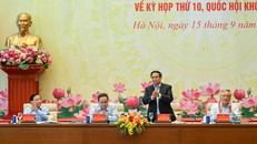 Thủ tướng Chính phủ Phạm Minh Chính và Chủ tịch Quốc hội Trần Thanh Mẫn đồng chủ trì Hội nghị. Ảnh: VGP/Nhật Bắc