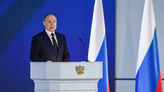 Tổng thống Nga Vladimir Putin phát biểu tại thủ đô Moskva. 