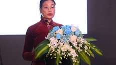 Giám đốc Sở Văn hóa và Thể thao Hà Nội Bạch Liên Hương phát biểu khai mạc