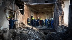 Hiện trường vụ tấn công của Nga vào tòa nhà chính phủ Ukraine ở Kiev ngày 8/9