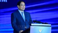 Thủ tướng Phạm Minh Chính phát biểu chỉ đạo Đại hội đại biểu toàn quốc Hội Doanh nhân trẻ Việt Nam lần thứ VIII, nhiệm kỳ 2025-2030. Ảnh: Dương Giang/TTXVN.