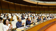 Đại biểu Quốc hội biểu quyết thông qua các luật, nghị quyết. 