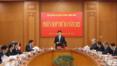 Chủ tịch nước Lương Cường, Trưởng Ban Chỉ đạo cải cách Tư pháp Trung ương phát biểu chỉ đạo. 