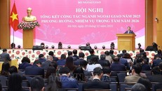 Thủ tướng Phạm Minh Chính chỉ đạo Hội nghị tổng kết công tác ngành Ngoại giao năm 2025 và phương hướng, nhiệm vụ năm 2026. Ảnh: Dương Giang/TTXVN.