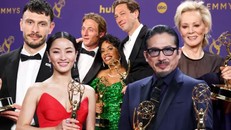 Theo chiều kim đồng hồ từ trên cùng bên trái: Richard Gadd, Jeremy Allen White, Liza Colón-Zayas, Ebon Moss-Bachrach, Jean Smart, Anna Sawai và Hiroyuki Sanada. Ảnh: Getty