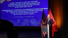 Tổng Bí thư, Chủ tịch nước Tô Lâm phát biểu tại buổi lễ kỷ niệm 1 năm Đối tác chiến lược toàn diện Việt Nam - Hoa Kỳ tại thành phố New York. Ảnh: Lâm Khánh/TTXVN