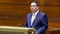 Thủ tướng Phạm Minh Chính trả lời chất vấn. Ảnh: Doãn Tấn/TTXVN