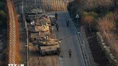 Binh sỹ Israel được triển khai gần vùng đệm ở Cao nguyên Golan ngày 8/12/2024. Ảnh: THX/TTXVN