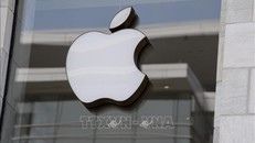 Biểu tượng của Apple ở Washington, DC, Mỹ. Ảnh: AFP/TTXVN