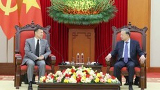 Tổng Bí thư Tô Lâm tiếp Đại sứ đặc mệnh toàn quyền Australia tại Việt Nam Andrew Goledzinowski. Ảnh: Thống Nhất/TTXVN