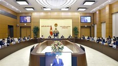 Chủ tịch Quốc hội Trần Thanh Mẫn phát biểu khai mạc phiên họp. Ảnh: Doãn Tấn/TTXVN