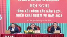 Các đồng chí điều hành hội nghị. Ảnh: Phương Hoa/TTXVN