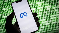 Biểu tượng của Tập đoàn Meta. Ảnh: AFP/TTXVN