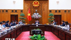 Thủ tướng Phạm Minh Chính chủ trì họp Thường trực Chính phủ về công tác chuẩn bị APEC 2027. Ảnh: Dương Giang/TTXVN