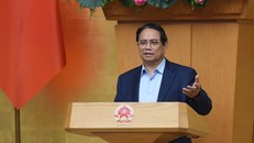 Thủ tướng Phạm Minh Chính chủ trì Phiên họp Chính phủ chuyên đề về xây dựng pháp luật tháng 3/2025 để thảo luận và cho ý kiến đối với 6 dự án luật, đề nghị xây dựng luật - Ảnh: VGP/Nhật Bắc