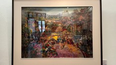 Tác phẩm “Chợ hoa Tết Hàng Lược”. Ảnh: Minh Ngọc